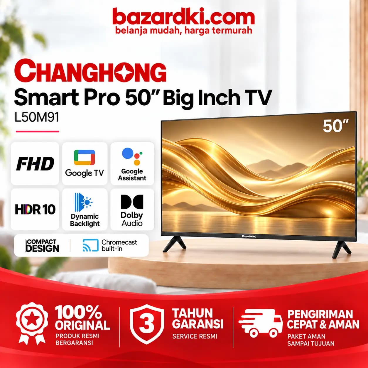 Changhong 50 inch Google TV - L50M91, kategori TV