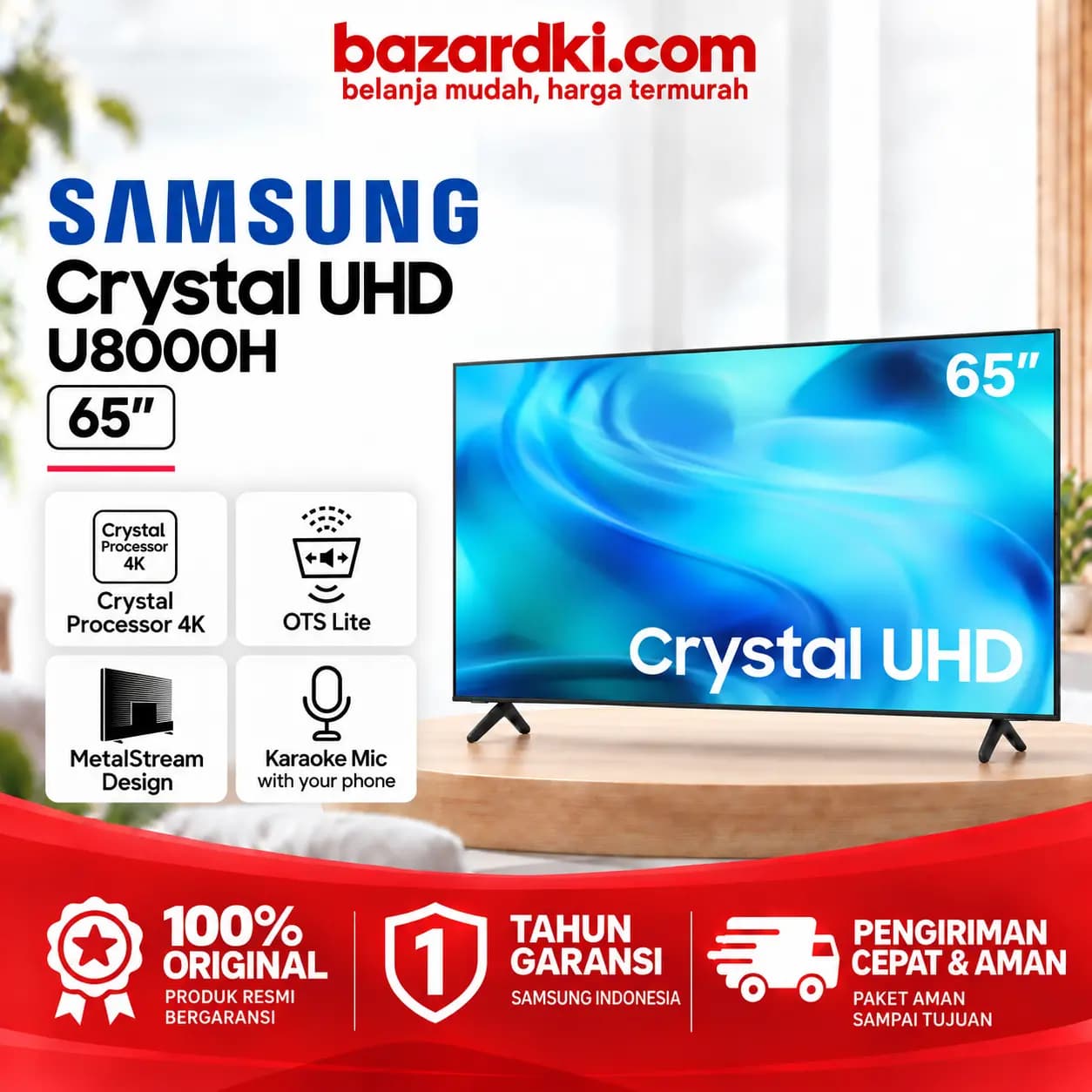 Foto 1 dari 5 Samsung 65 inch Smart TV Crystal UHD