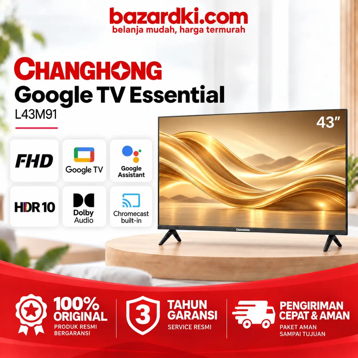 Changhong 43 inch Google Smart TV - L43M91, kategori TV