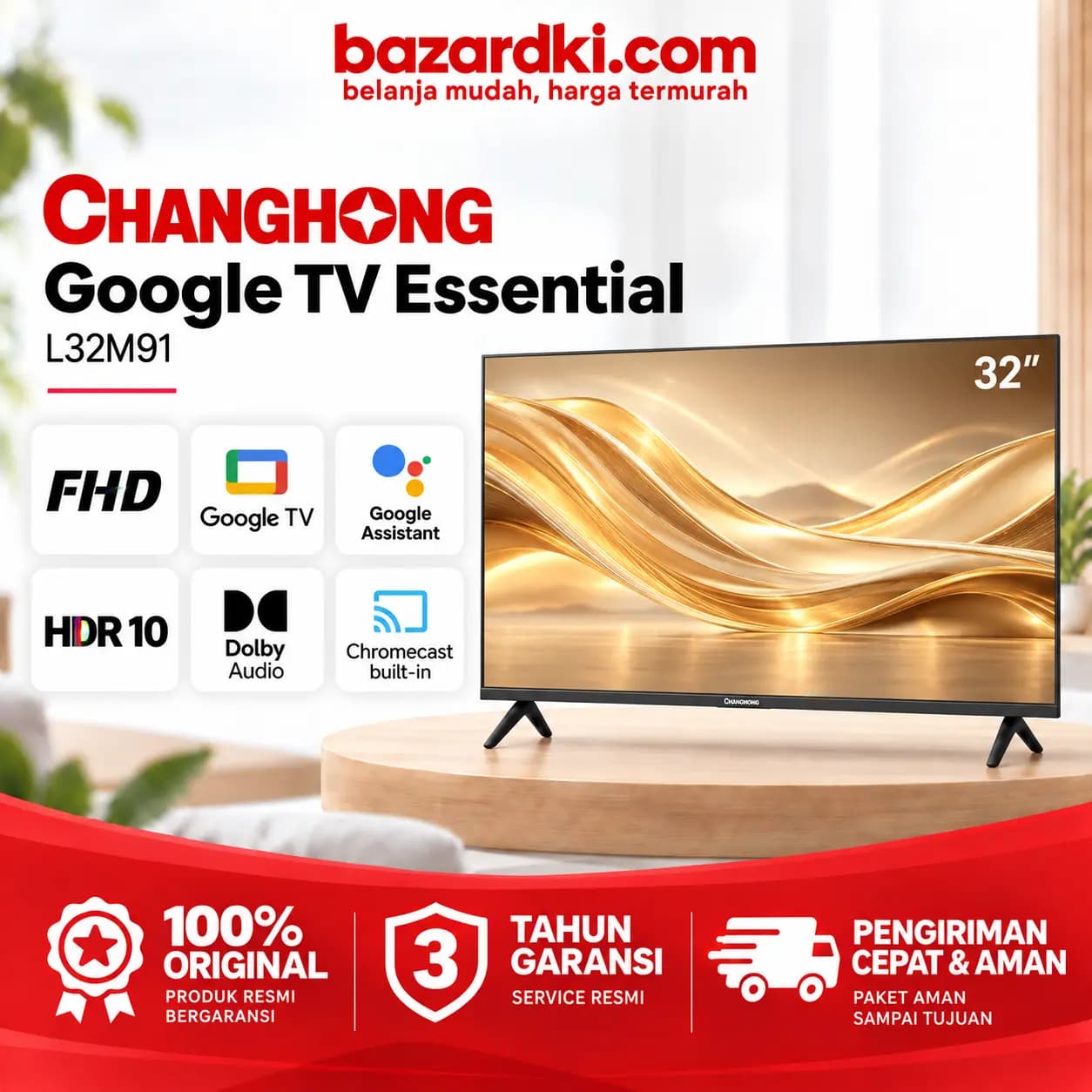 Changhong 32 inch Google TV - L32M91, kategori TV
