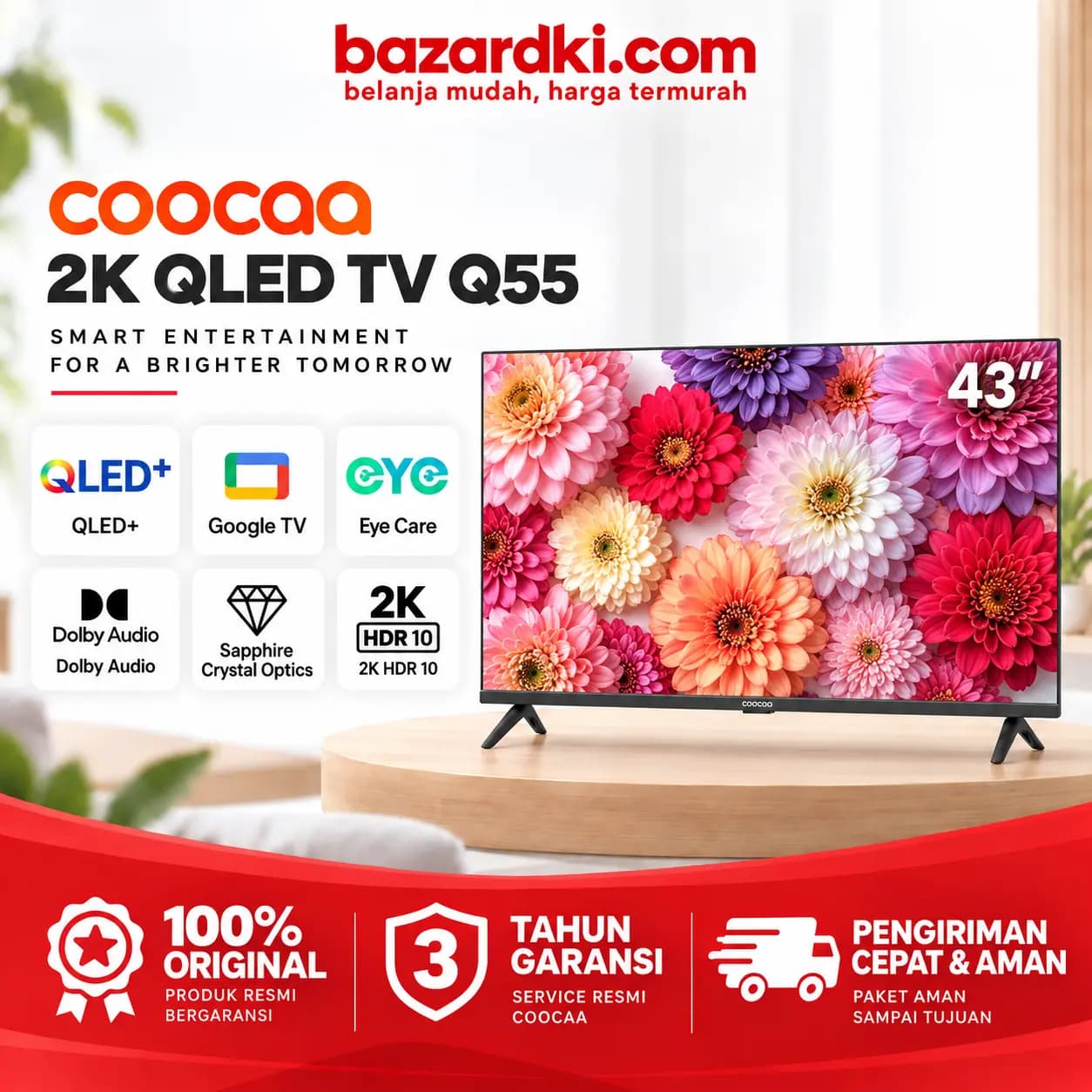 Foto 1 dari 6 COOCAA TV 43 inch GOOGLE TV