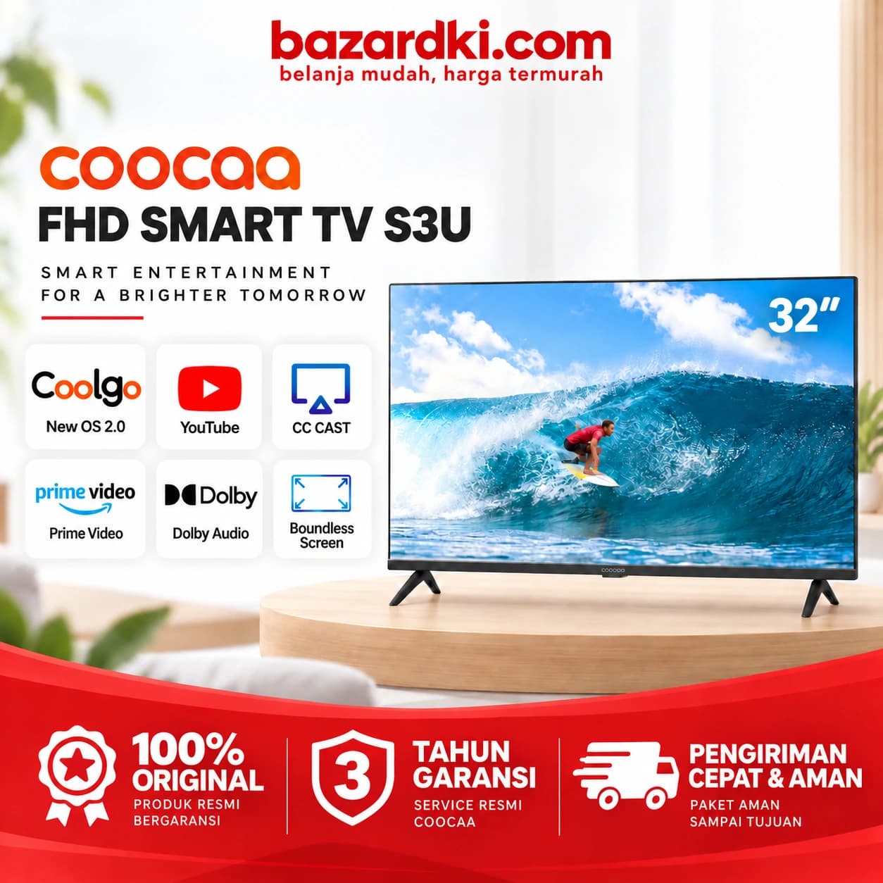 COOCAA 32 inch Smart TV - S3U, kategori TV